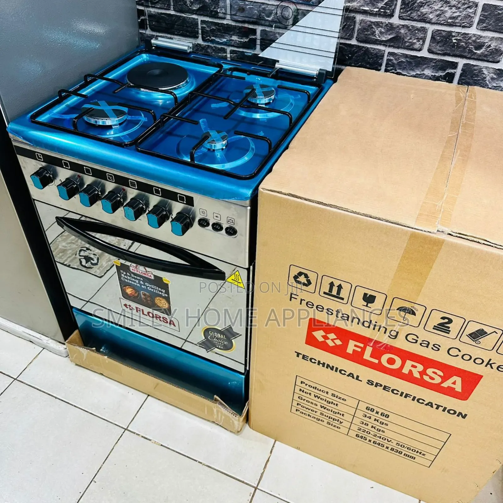 60cm * 60cm Stainless Steel Florsa Cooker With Electric Oven