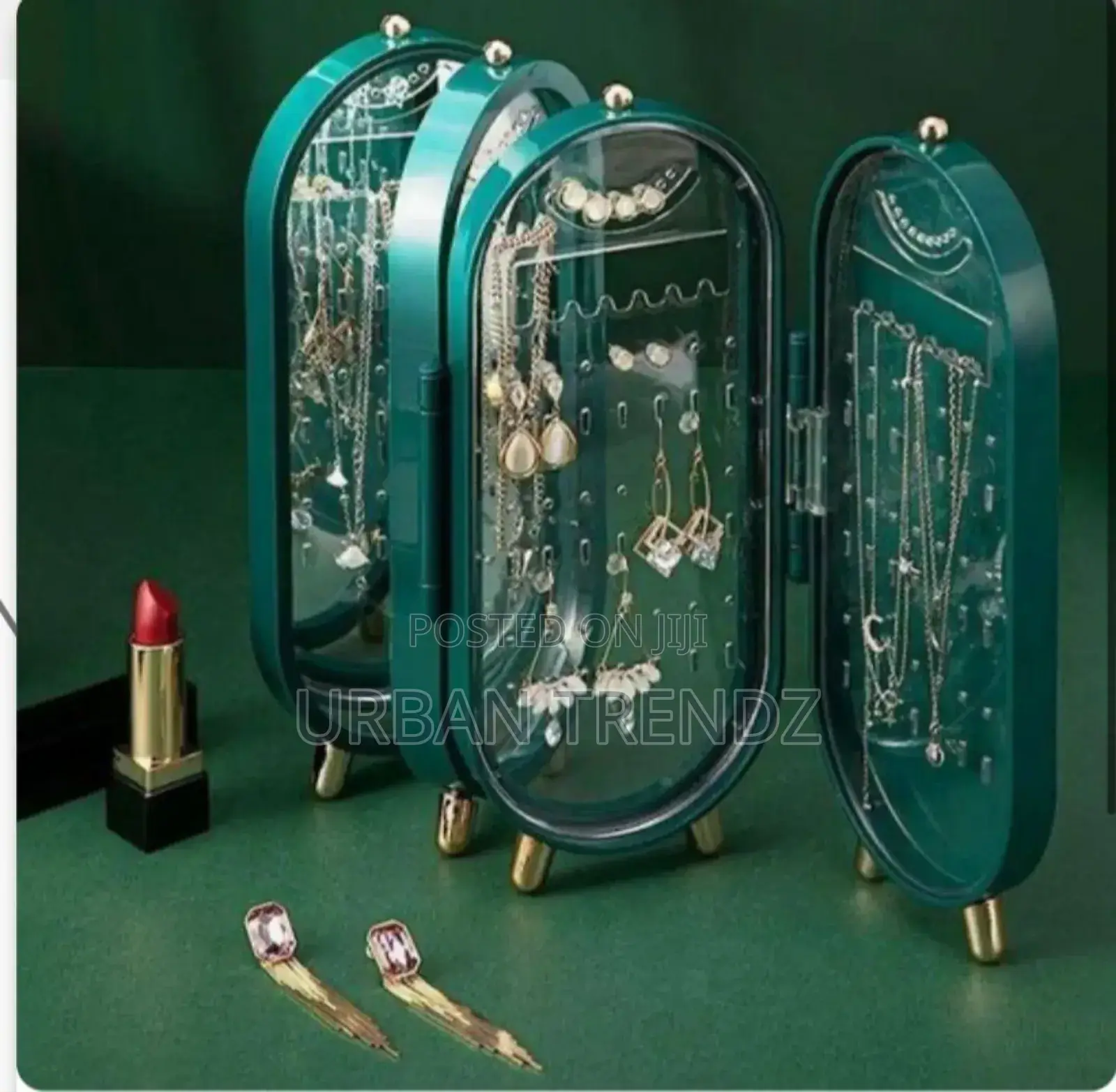 Foldable Luxury Jewelry Storage Box With a Mirror