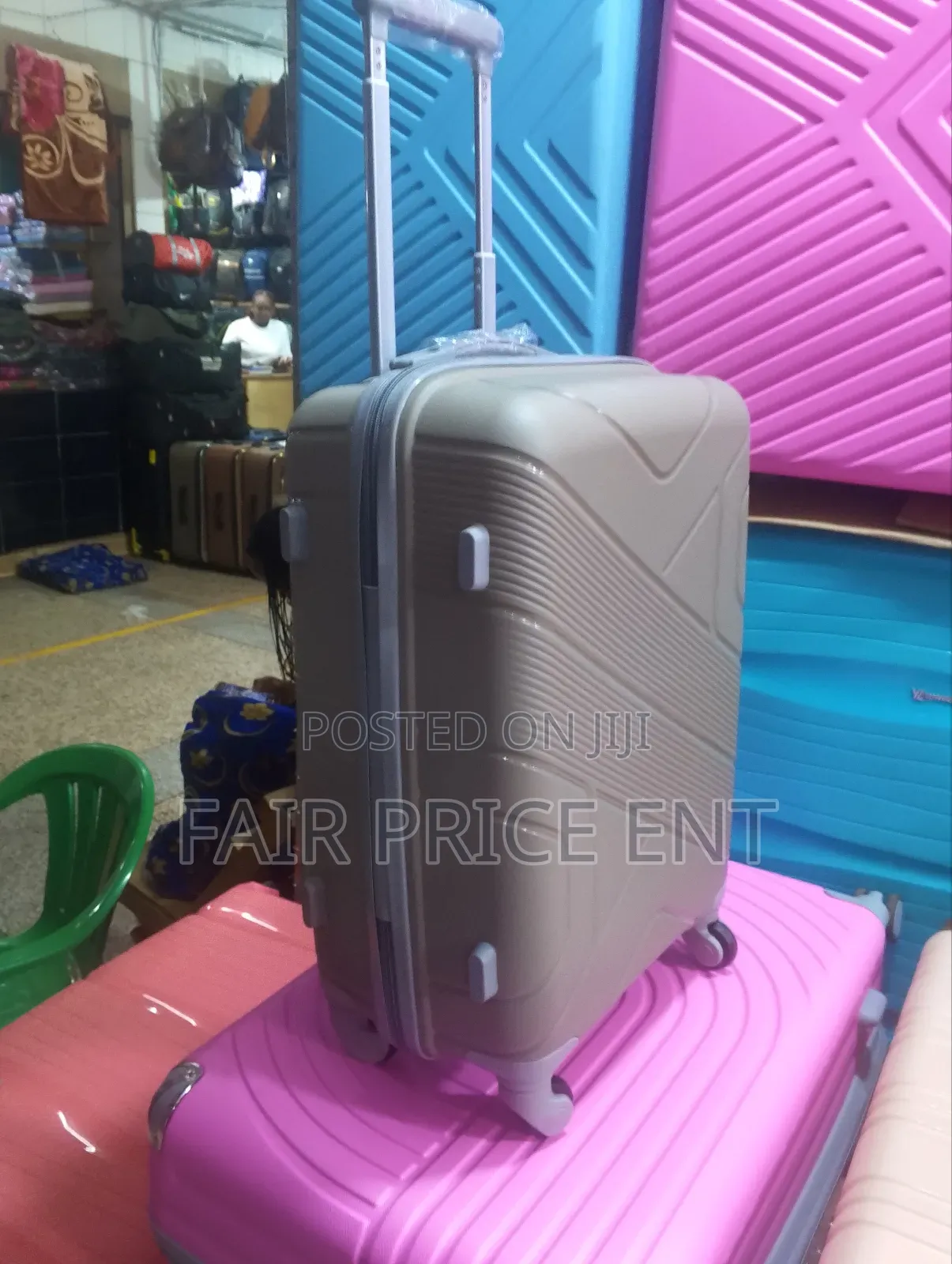 Classy Pure Rubber Plastic Suitcase. Medium.( Gray)