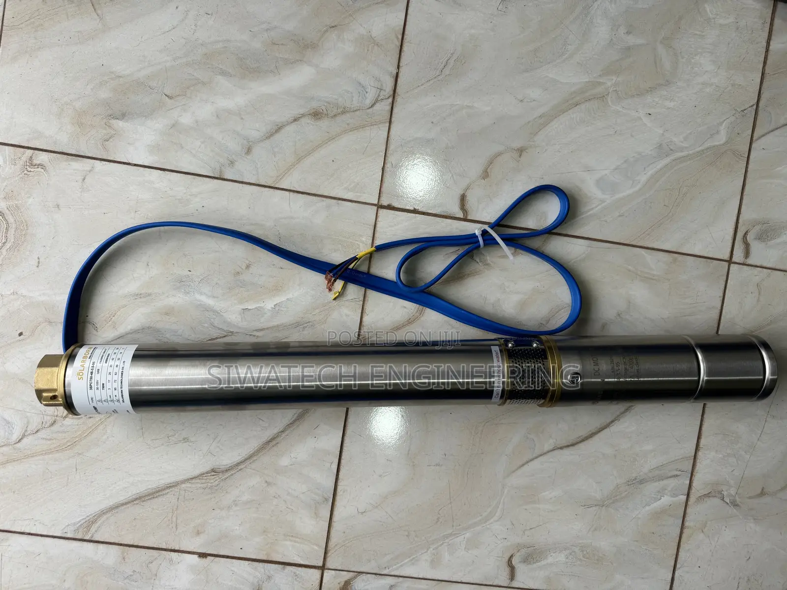80m Head Solar Submersible Pump, 600w Solarbone, 3cubics