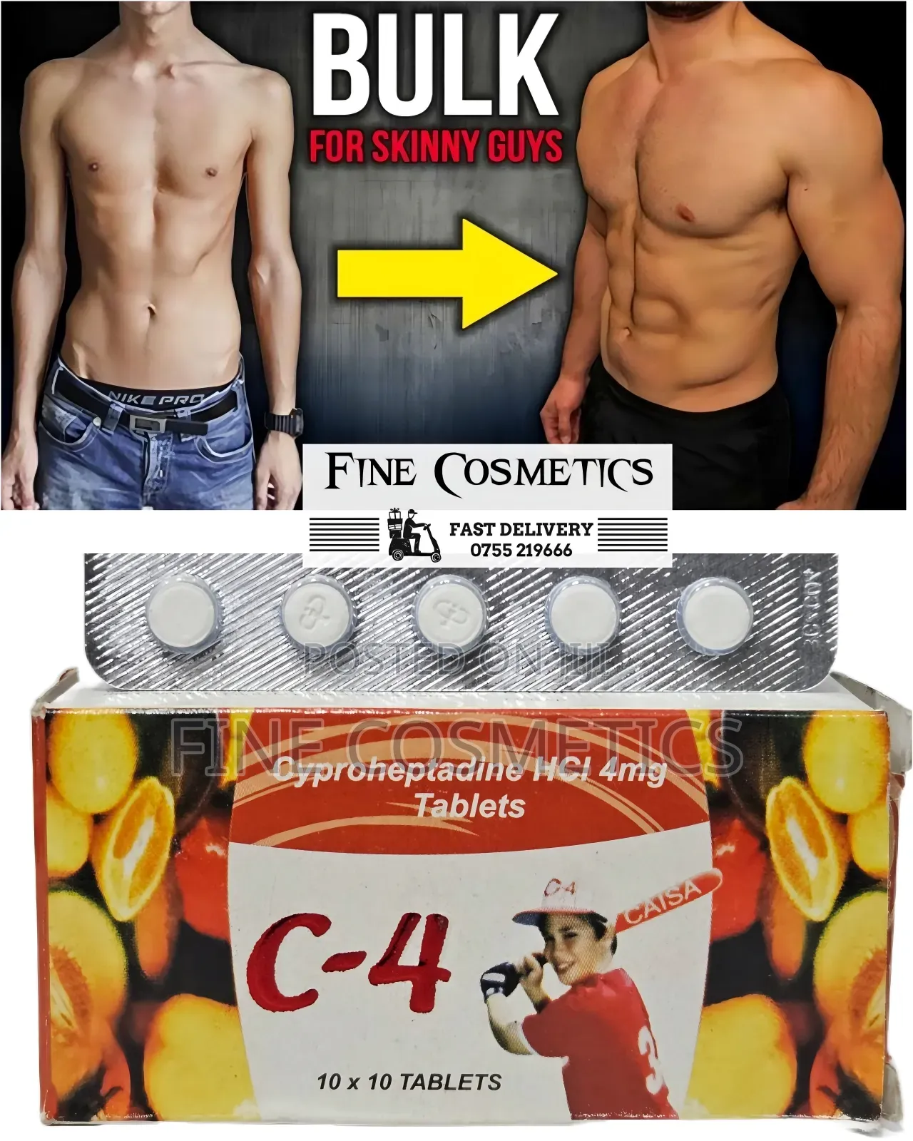 C4 Cyproheptadine Weight Gain Body Building Butt 100 Tablets