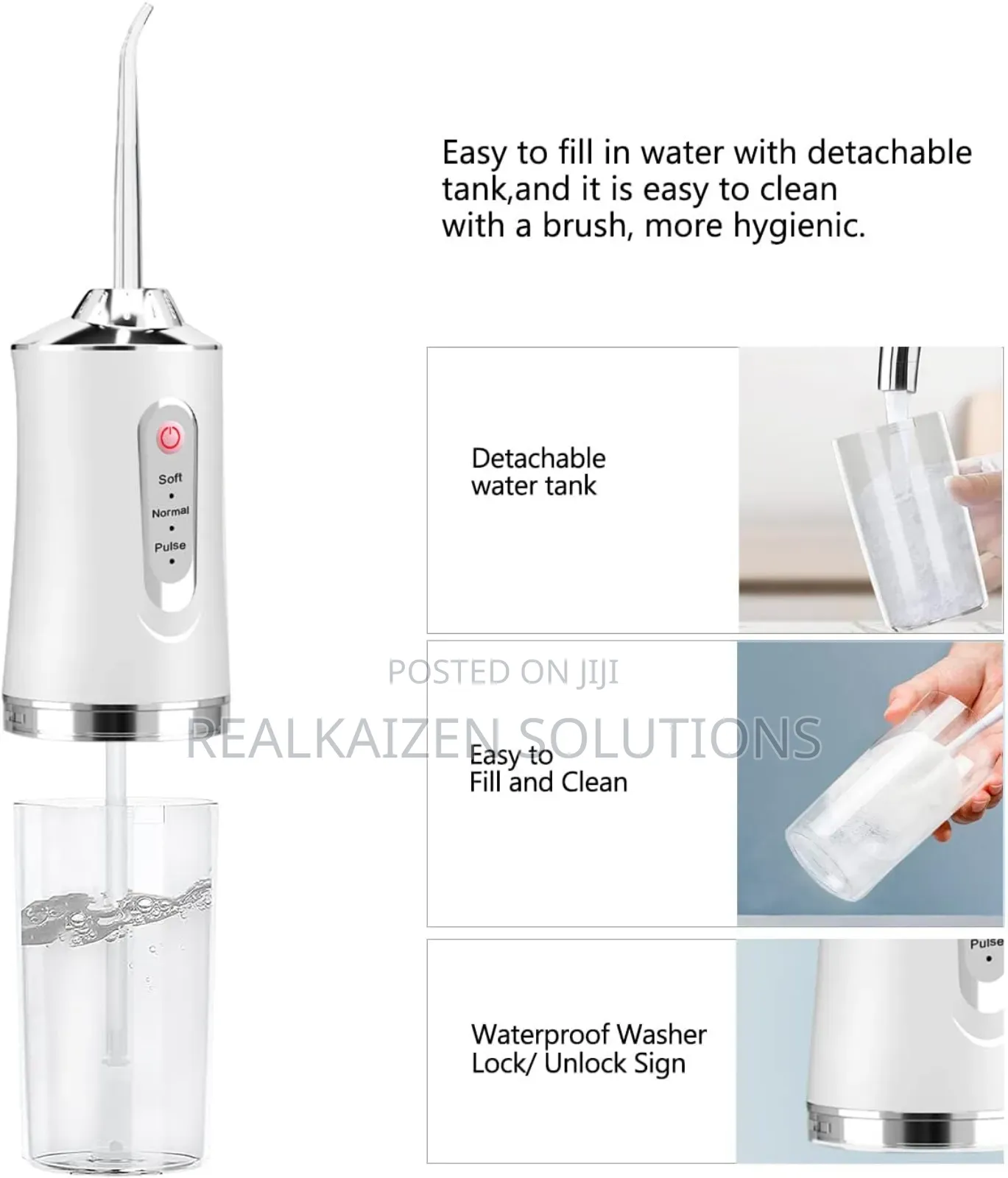 Portable 230ml Dental Water Flosser| 3 Modes| 4 Nozzles