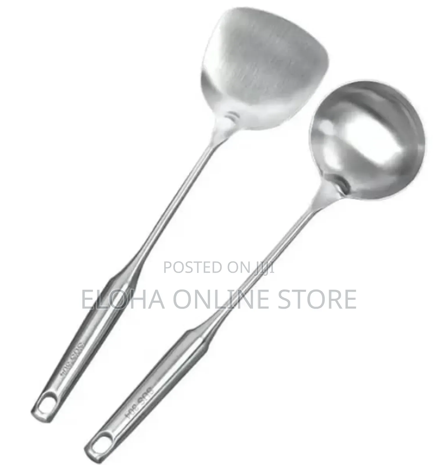Stainless Steel Aluminum Spoons a Pair