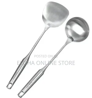 Stainless Steel Aluminum Spoons a Pair