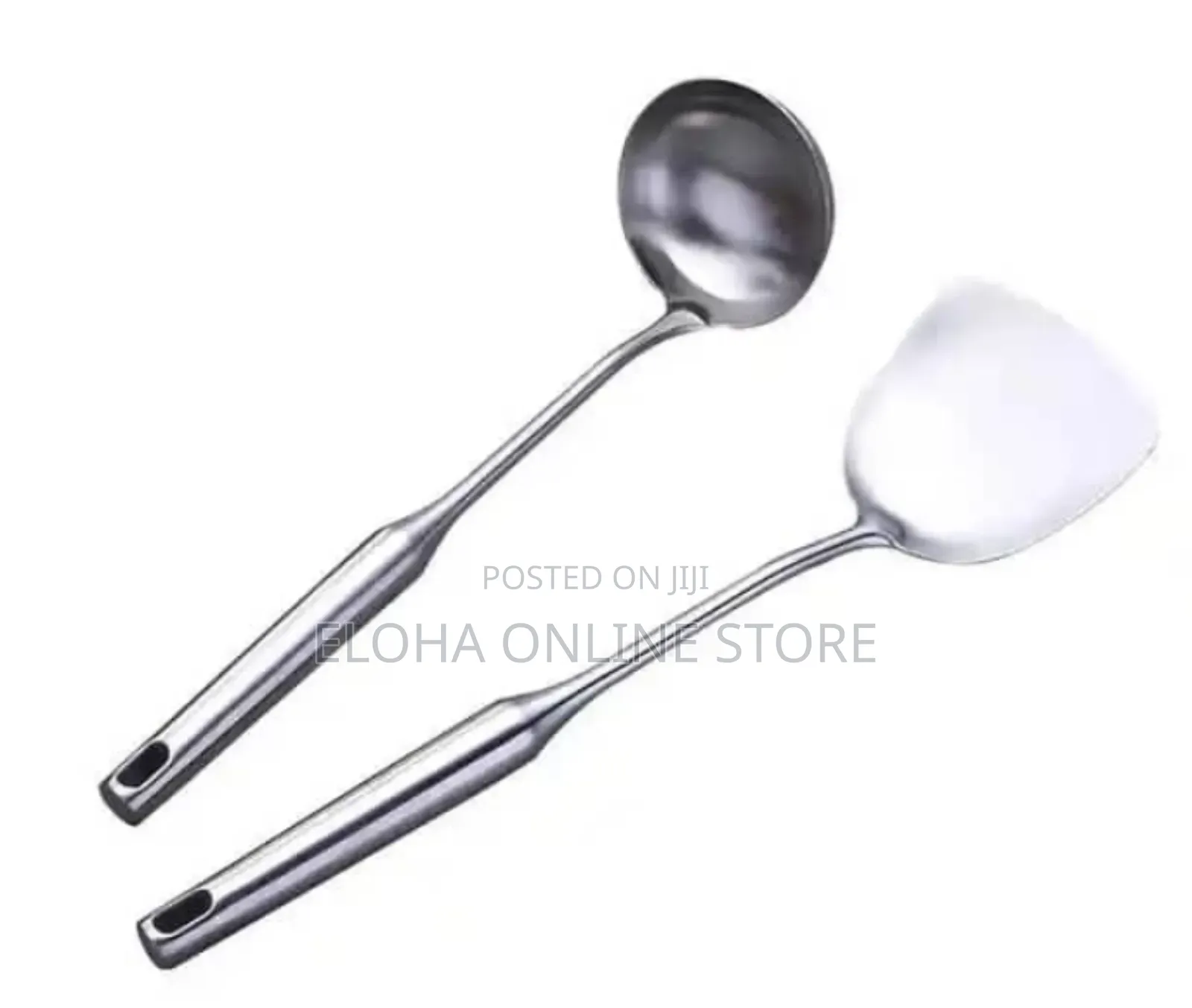 Stainless Steel Aluminum Spoons a Pair