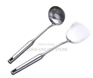 Stainless Steel Aluminum Spoons a Pair