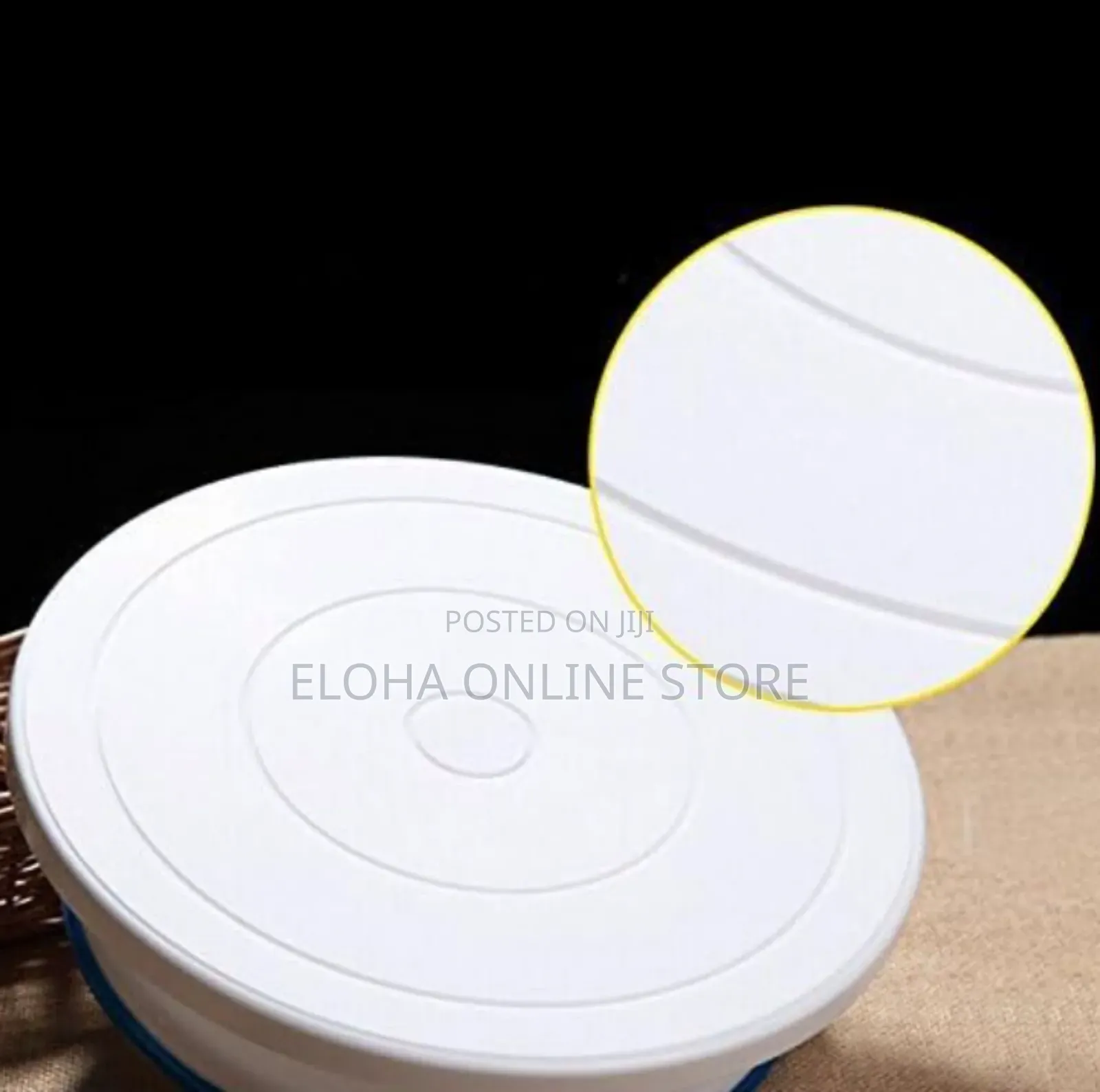 White 28cm Plastic Cake Turntable Rotating Decorating Stand