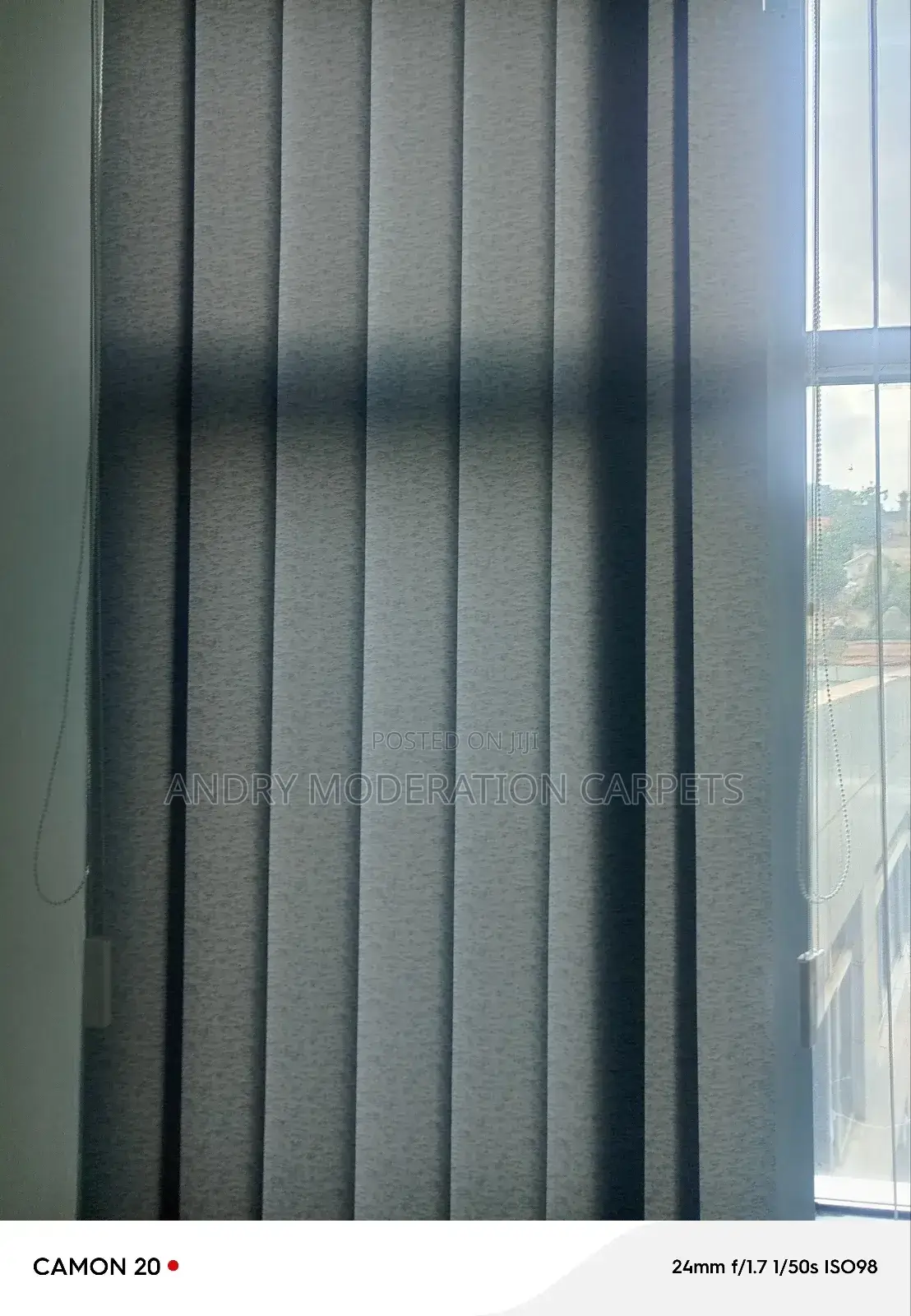 Grey Vertical Blind Curtains