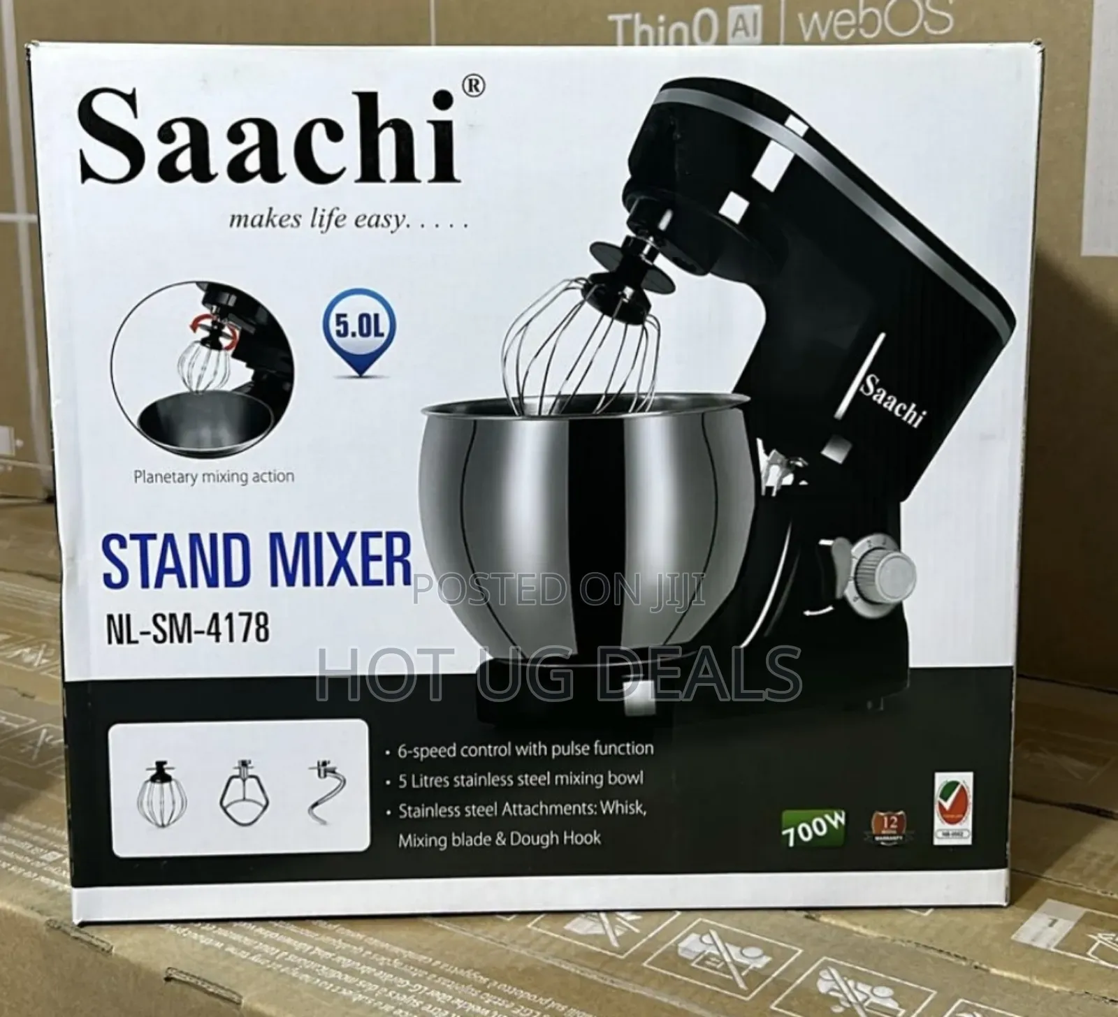 Saachi 5l Blender Dough Hand Stand Mixer Food Processor,