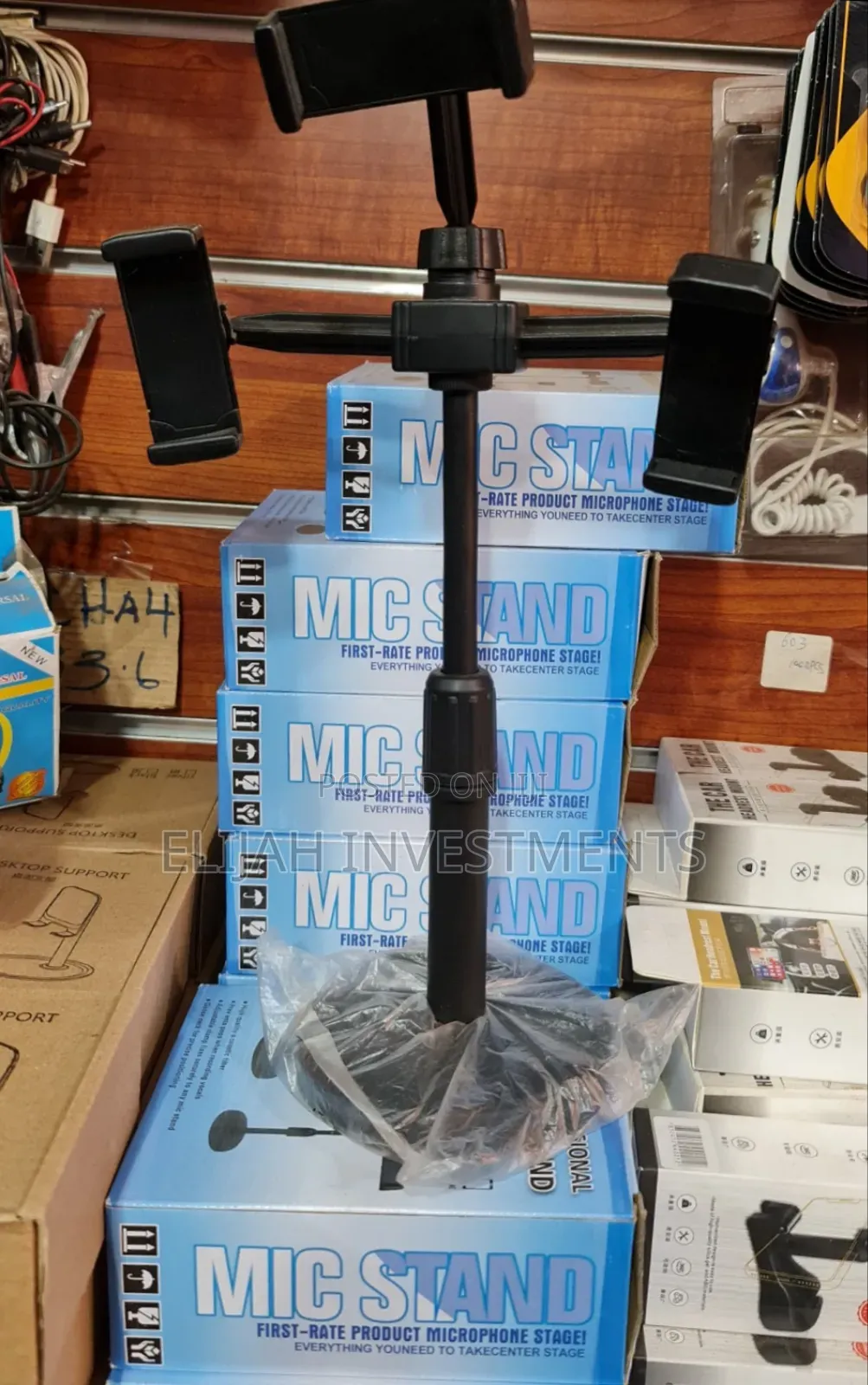 Triple Desktop Phone Holder