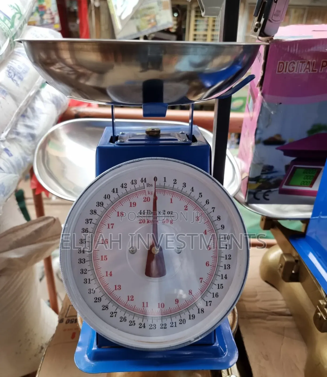 Blue Stainless Steel 20kg Business Spring Scale