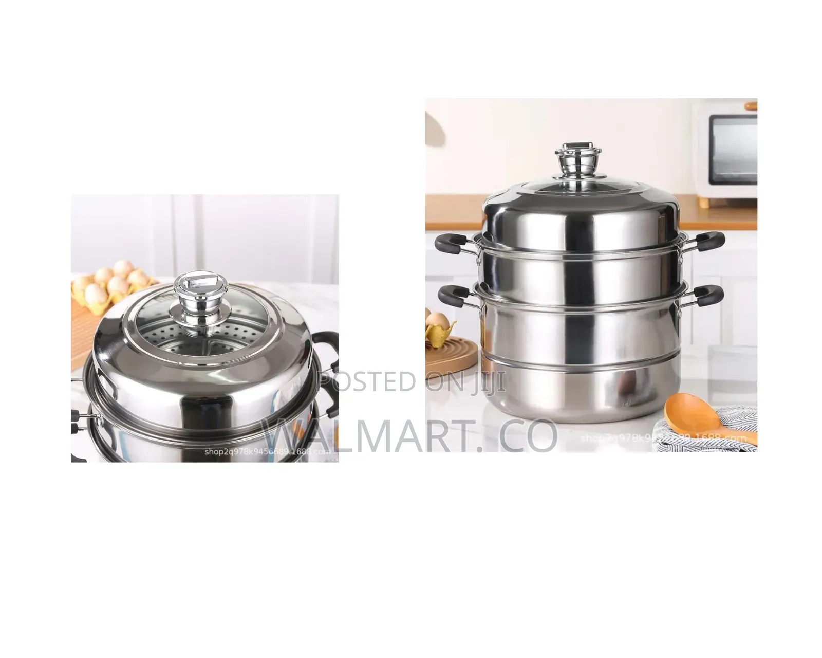 3 Layered Stainless Steel Steamer Pot