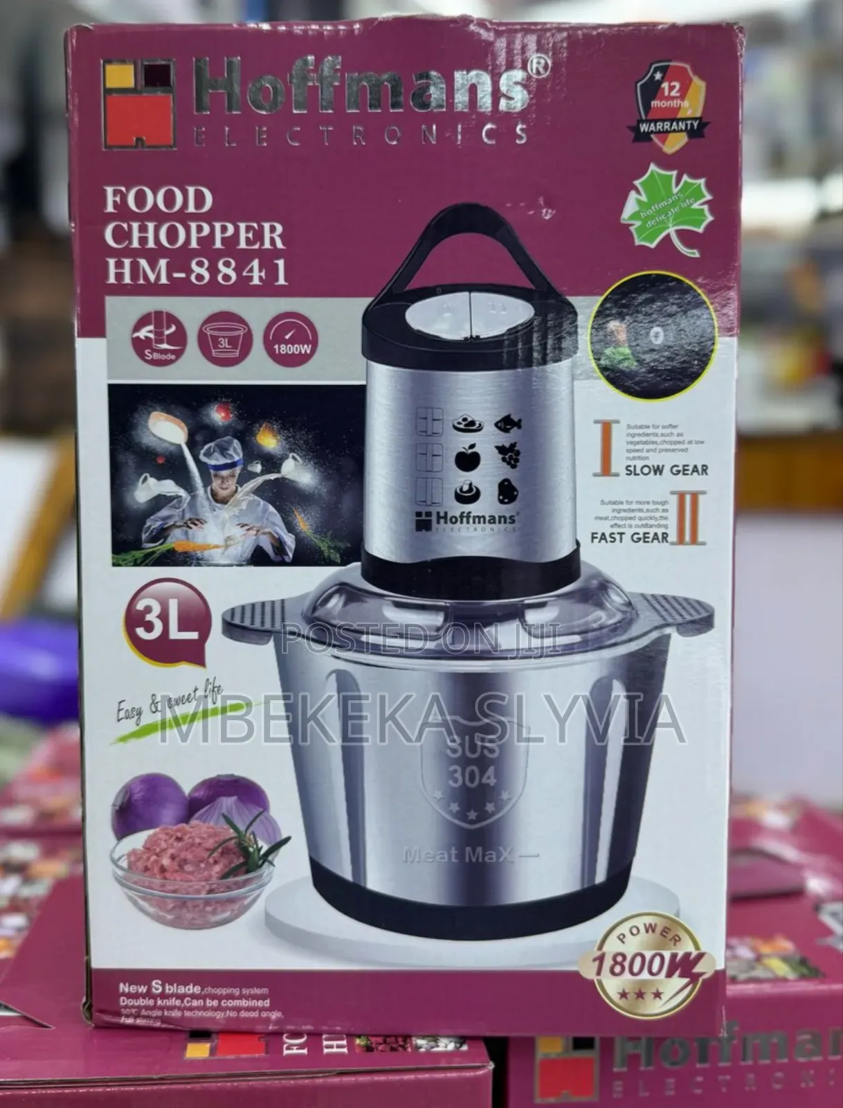 3 Litre Hoffman Food Chopper / Food Grinder