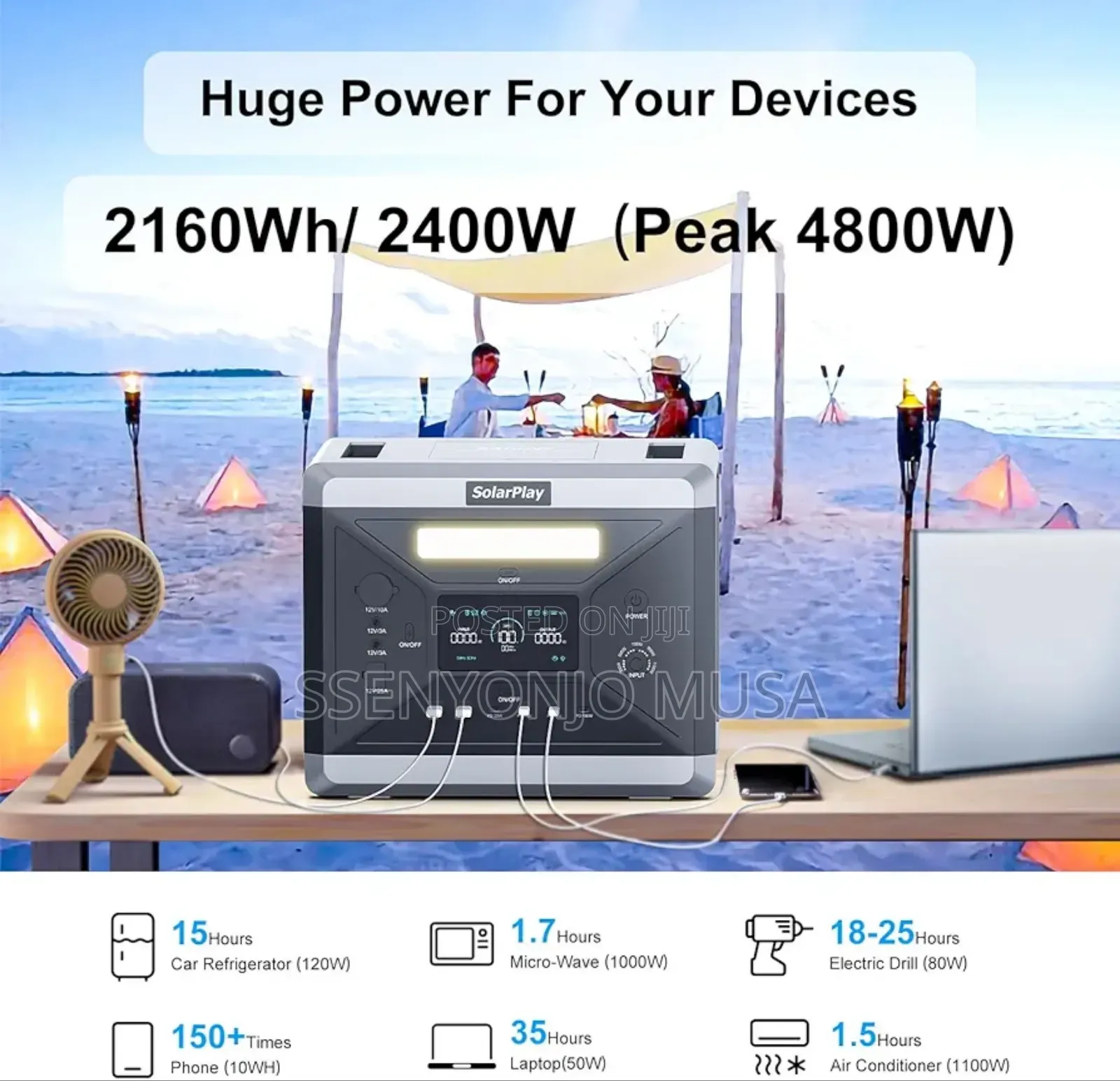 Solarplay 2400w 2160wh Portable Power Station
