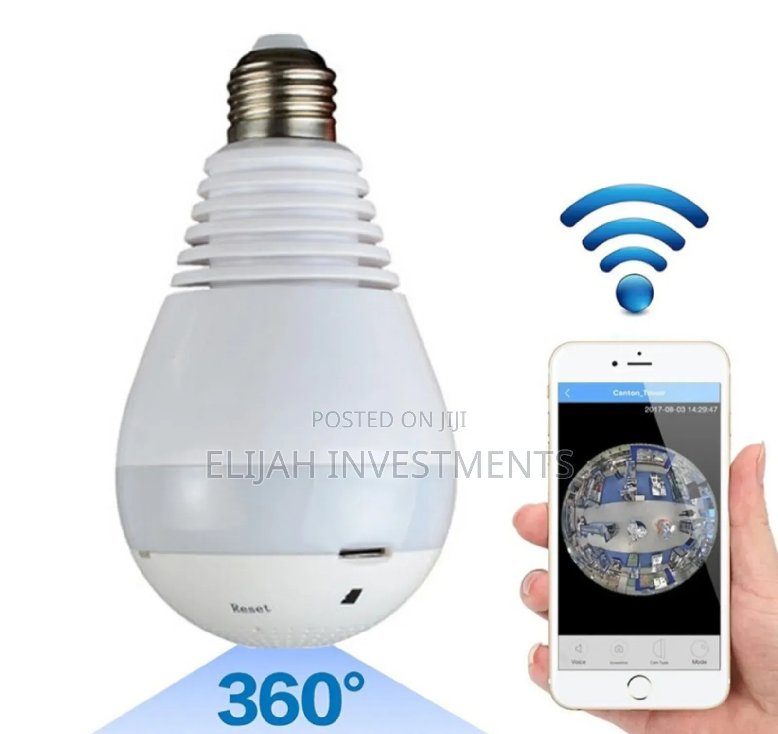 360° 1080p Wifi Camera Bulb
