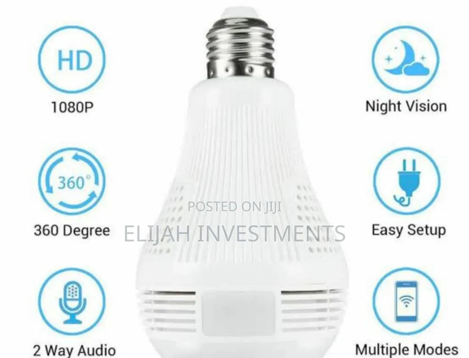 360° 1080p Wifi Camera Bulb