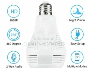 360° 1080p Wifi Camera Bulb