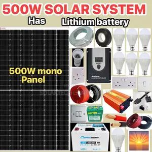 500w Solar Energy System Kit / Includes Lithium Ion Battery