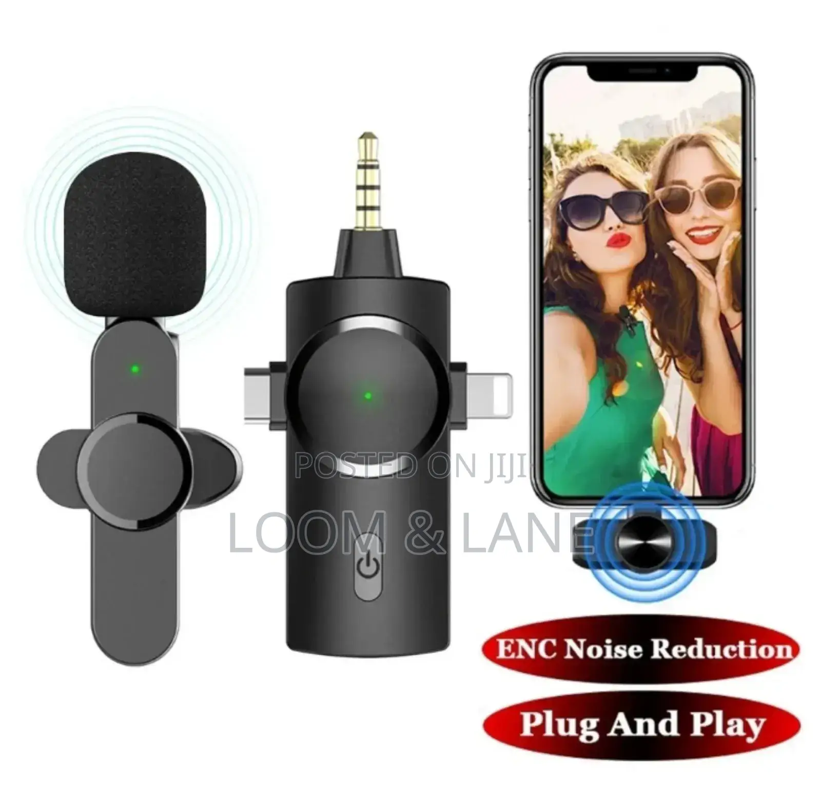 3 in 1 Noise Reduction Lavaliere Mini Wireless Microphone