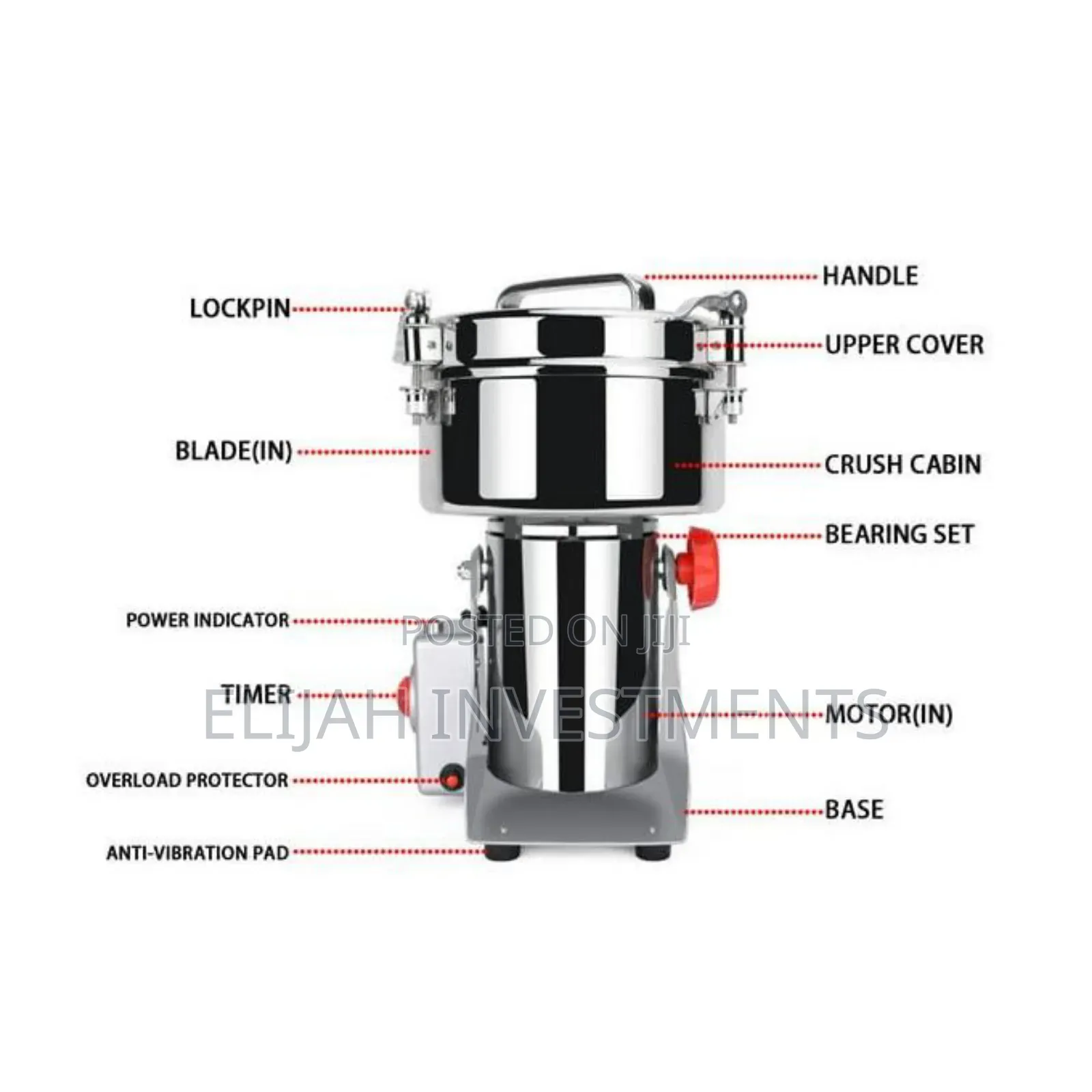1000g High Speed Motor Electric Dry Powder Food Grinder