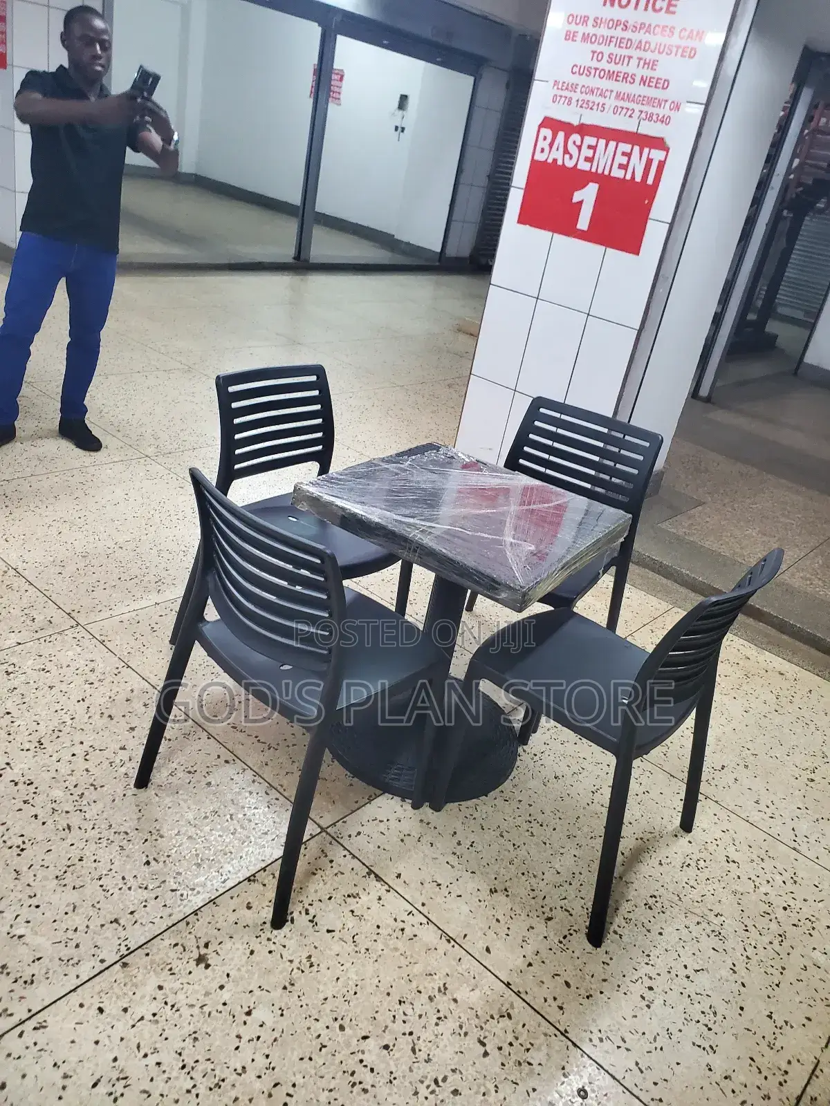 Square Table and Chairs Plastic Set