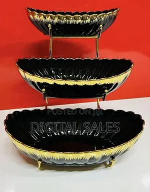 3 Tier Bowl Set With Metal Rack