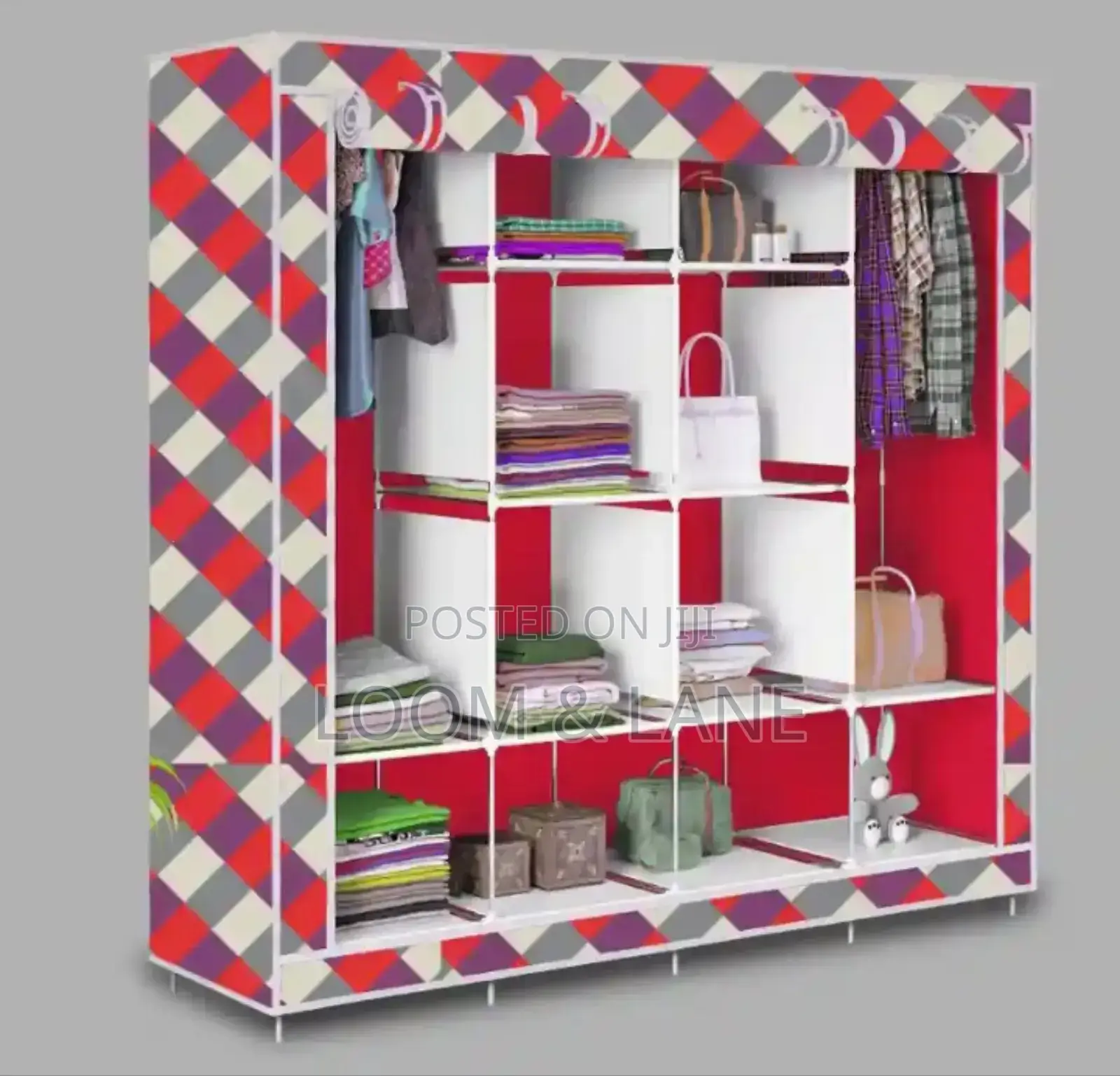 Wood Printed Indoor Foldable Wardrobe for Clothes
