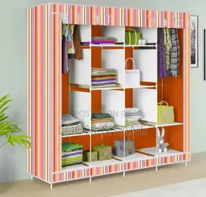 Wood Printed Indoor Foldable Wardrobe for Clothes