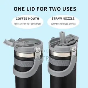 Travel Mug Tumbler With Straw Lid and Handle 550 Ml