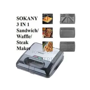 Sokany 3 In 1 Sandwich/Waffle Steak Maker - Black