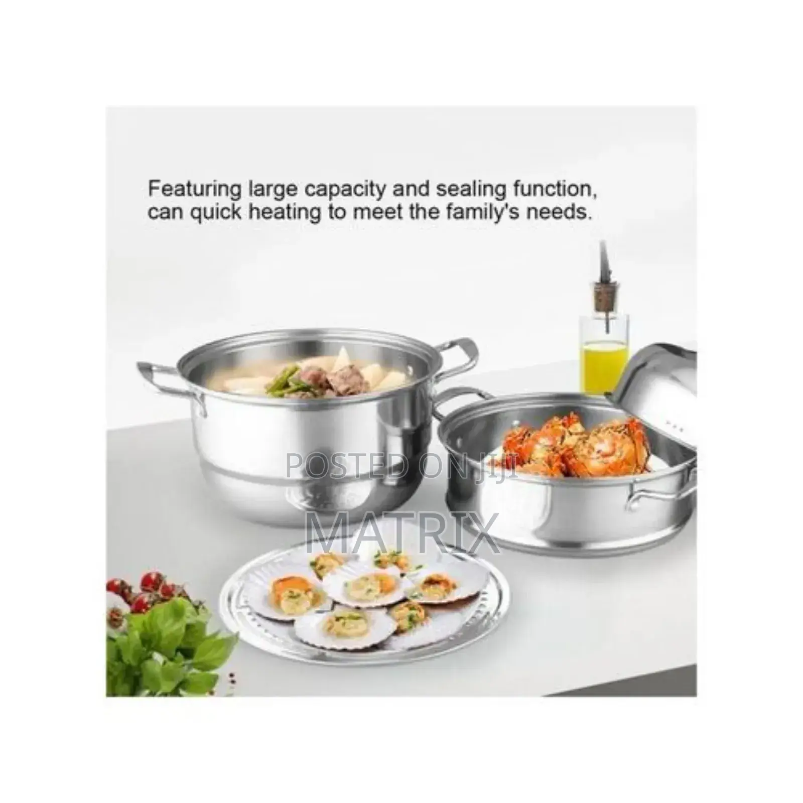 Stainless Steel Food Saucepan And Steamer Soup Pot