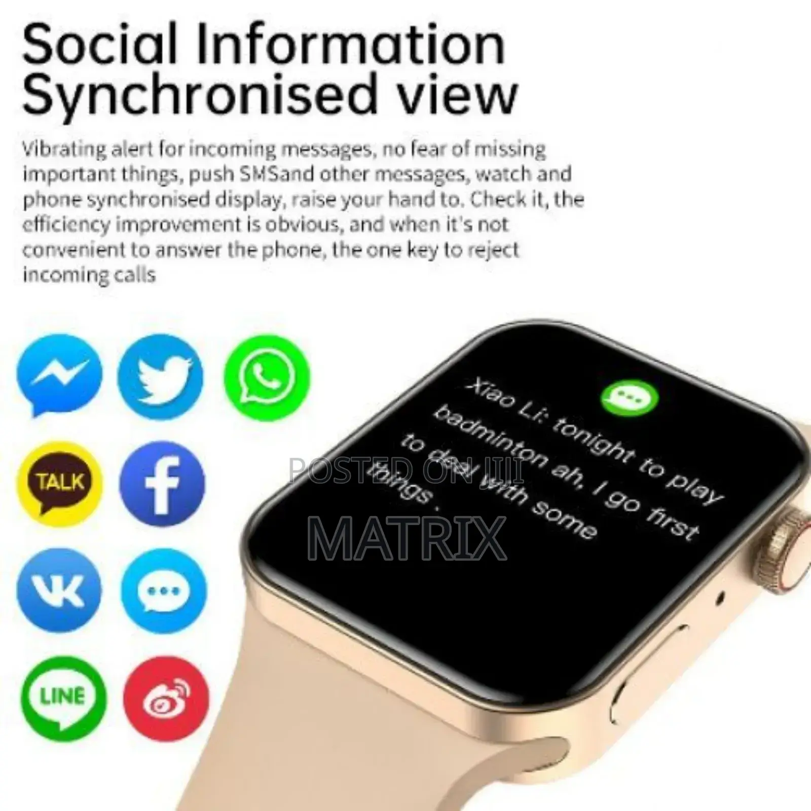 Smart Watch Bluetooth Sleepheart Rate Monitor Sports-Black
