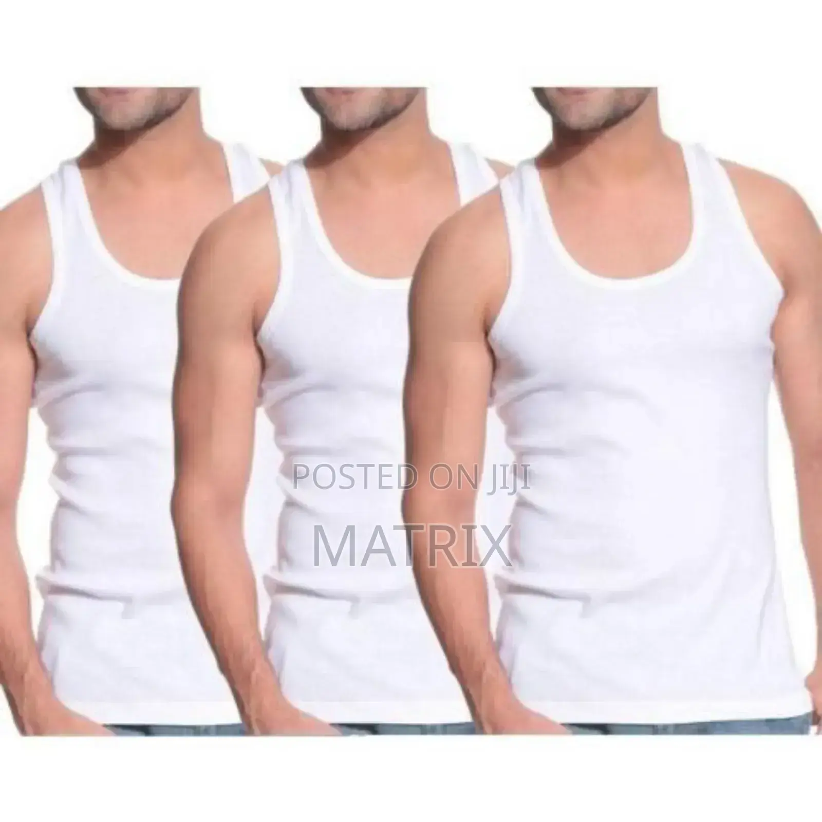 Men's Pure Cotton 3 Pack Vests - White