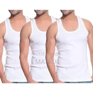 Men's Pure Cotton 3 Pack Vests - White