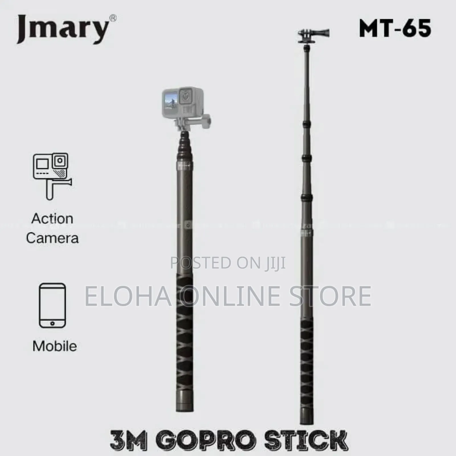Jmary Mt-65 3meter Carbon Fiber Stick for Action Camera