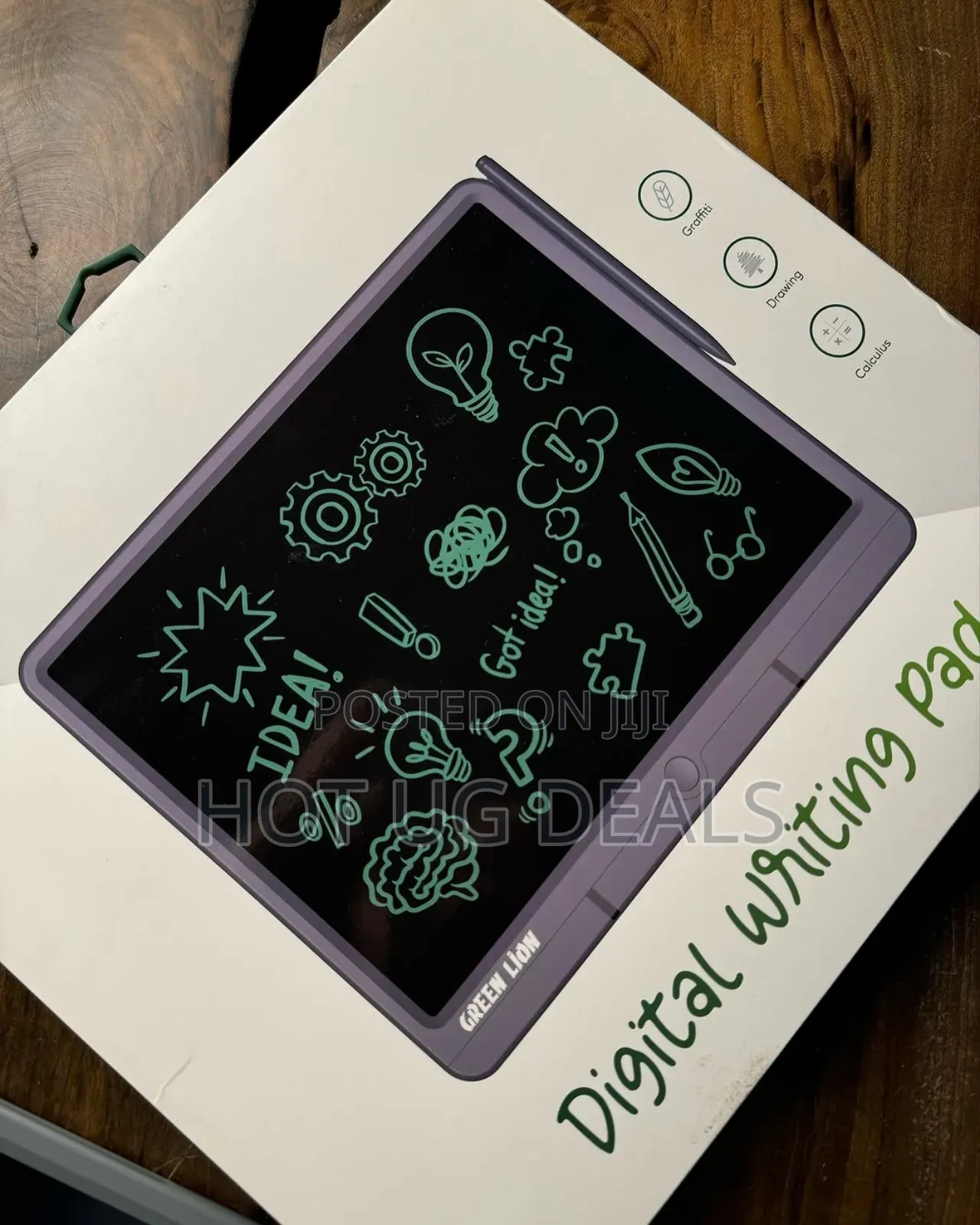 Green Lion Lcd Digital Writing Pad 15 Inches Black