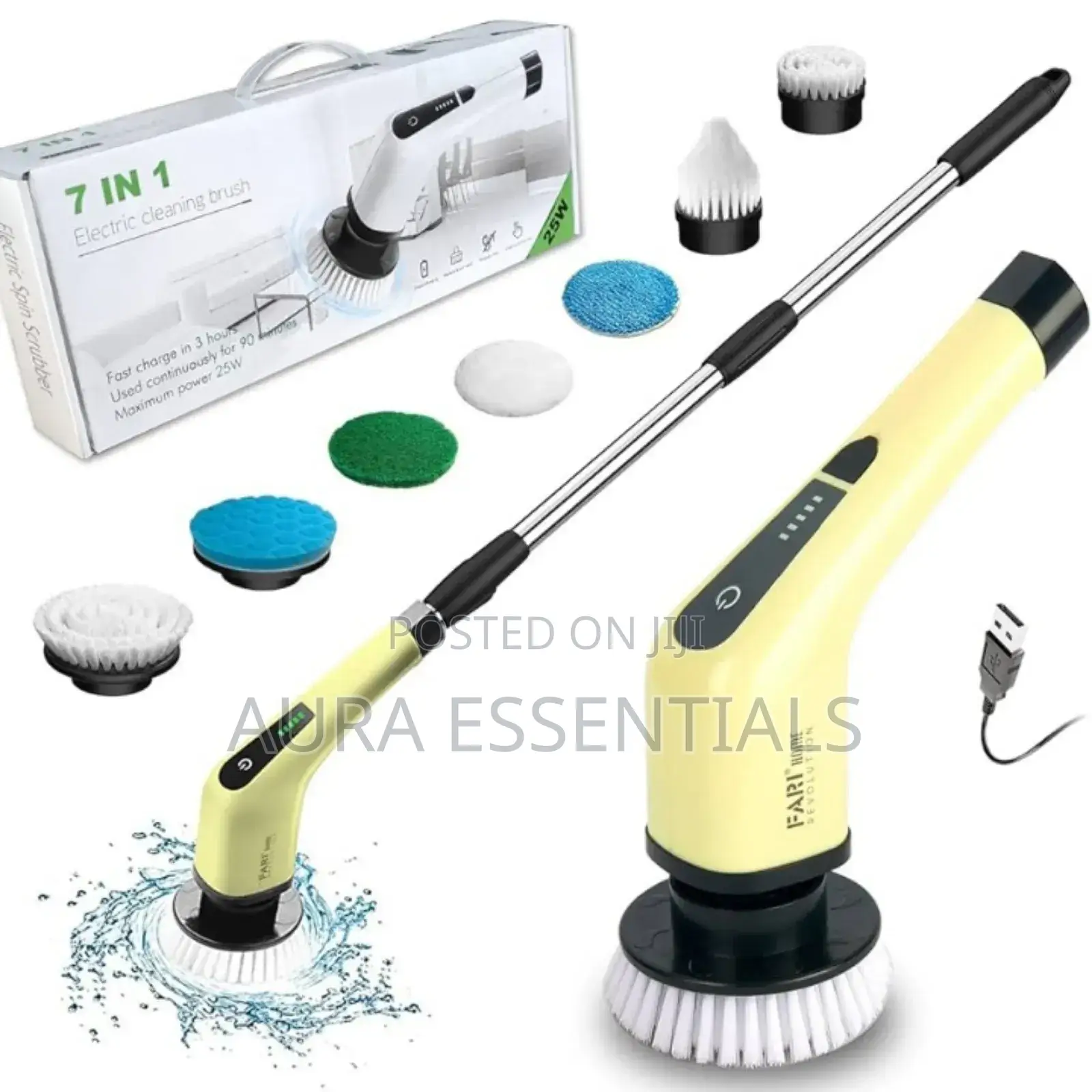 360 Rotating Cordless and Handheld Bathroom Scrubber