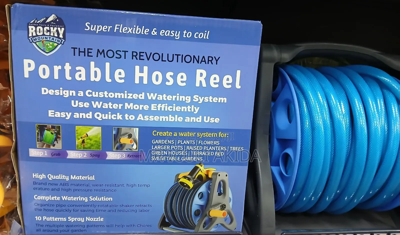 30meters Portable Hose Reel WTH 1⁄2" Hose Pipe Sprinkler