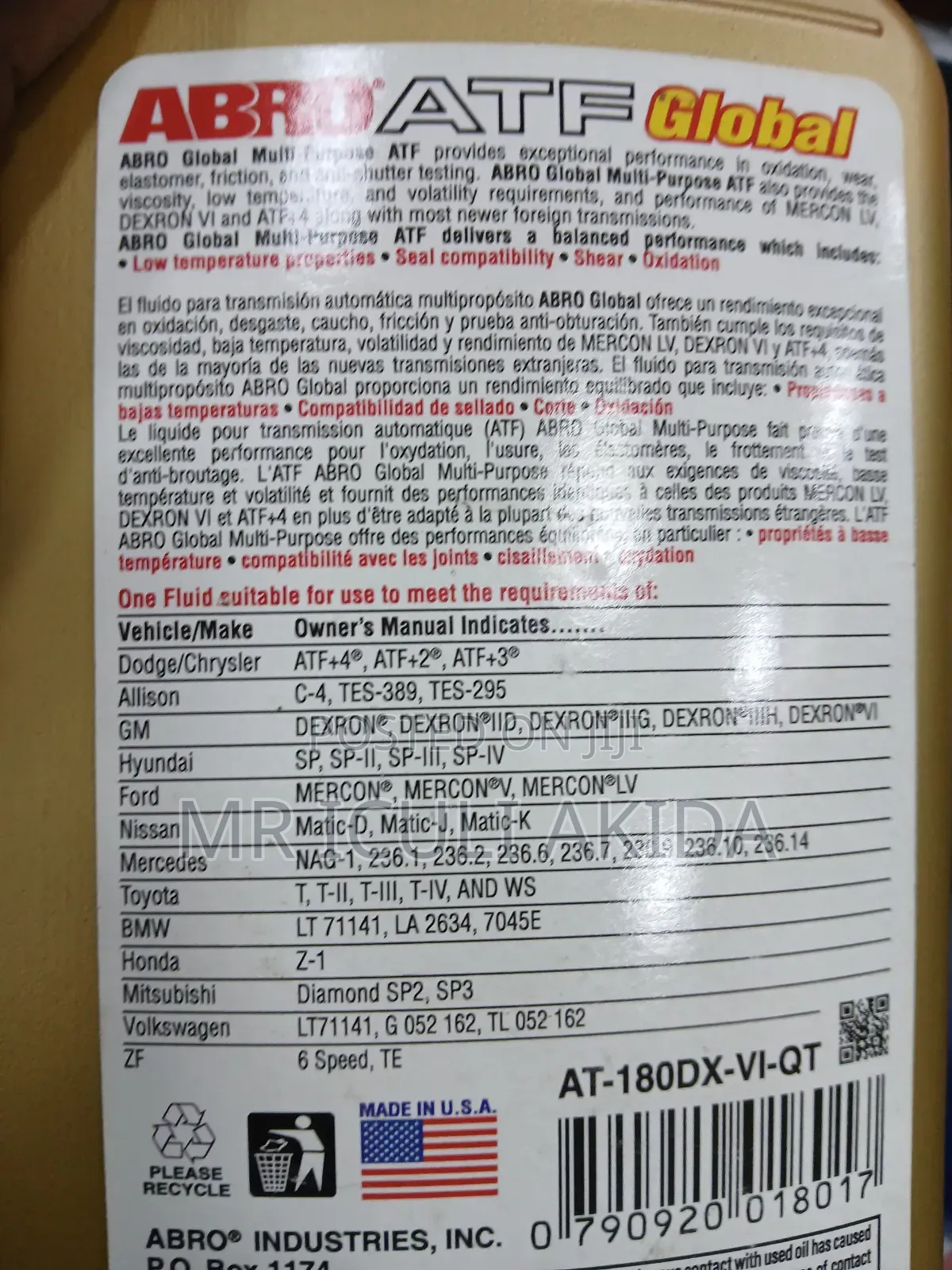 Abro Auto Full Synthetic Premium Gear Box Transmission Fluid