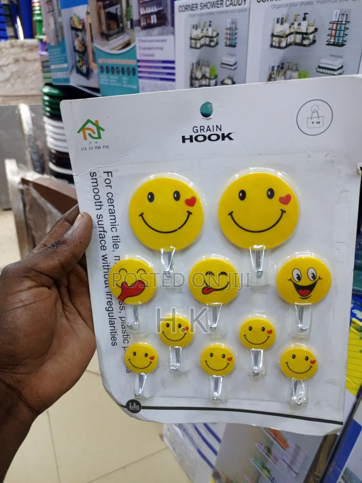 Self-Adhesive Smiley Face Hooks 10pcs