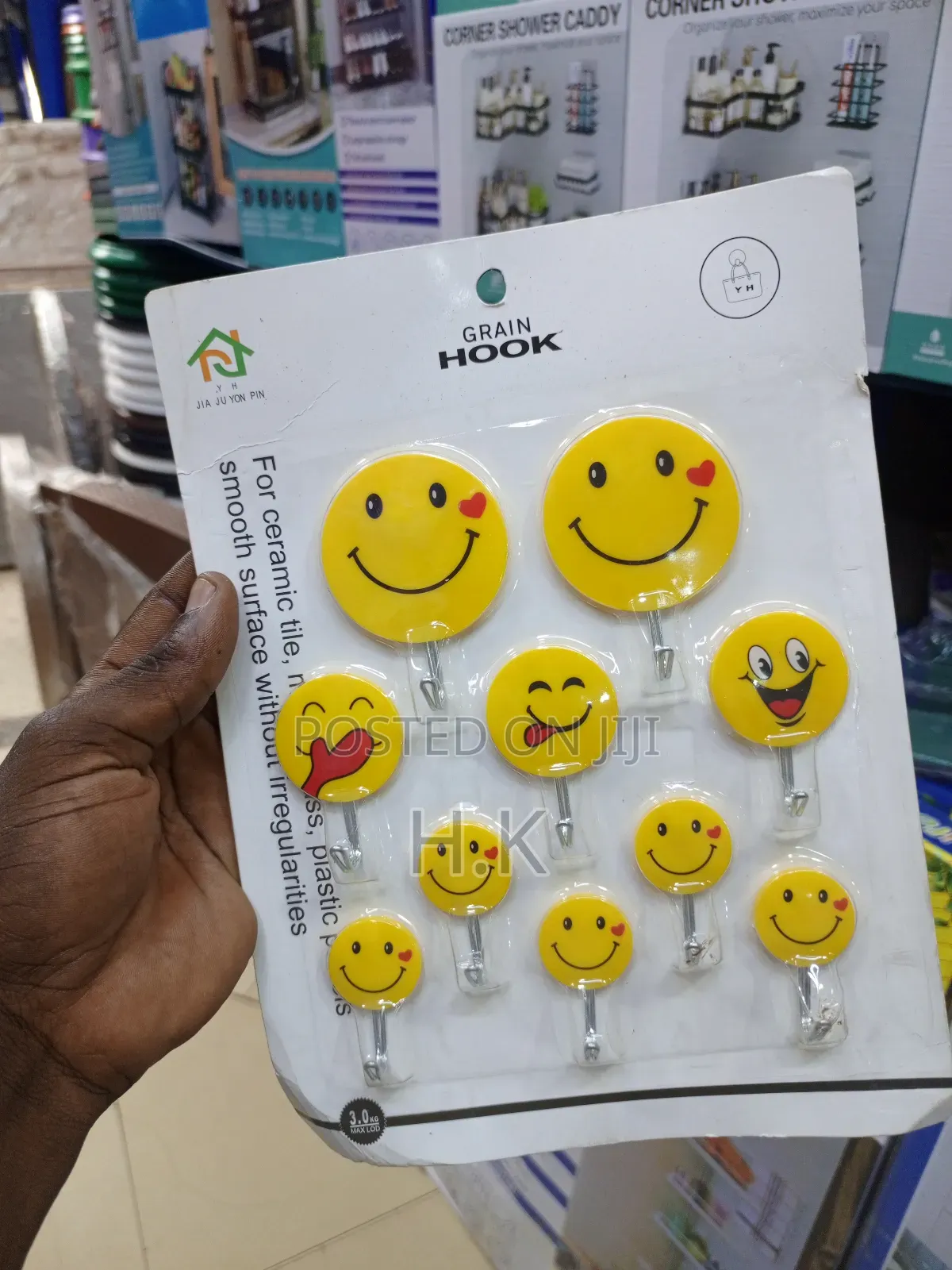 Self-Adhesive Smiley Face Hooks 10pcs
