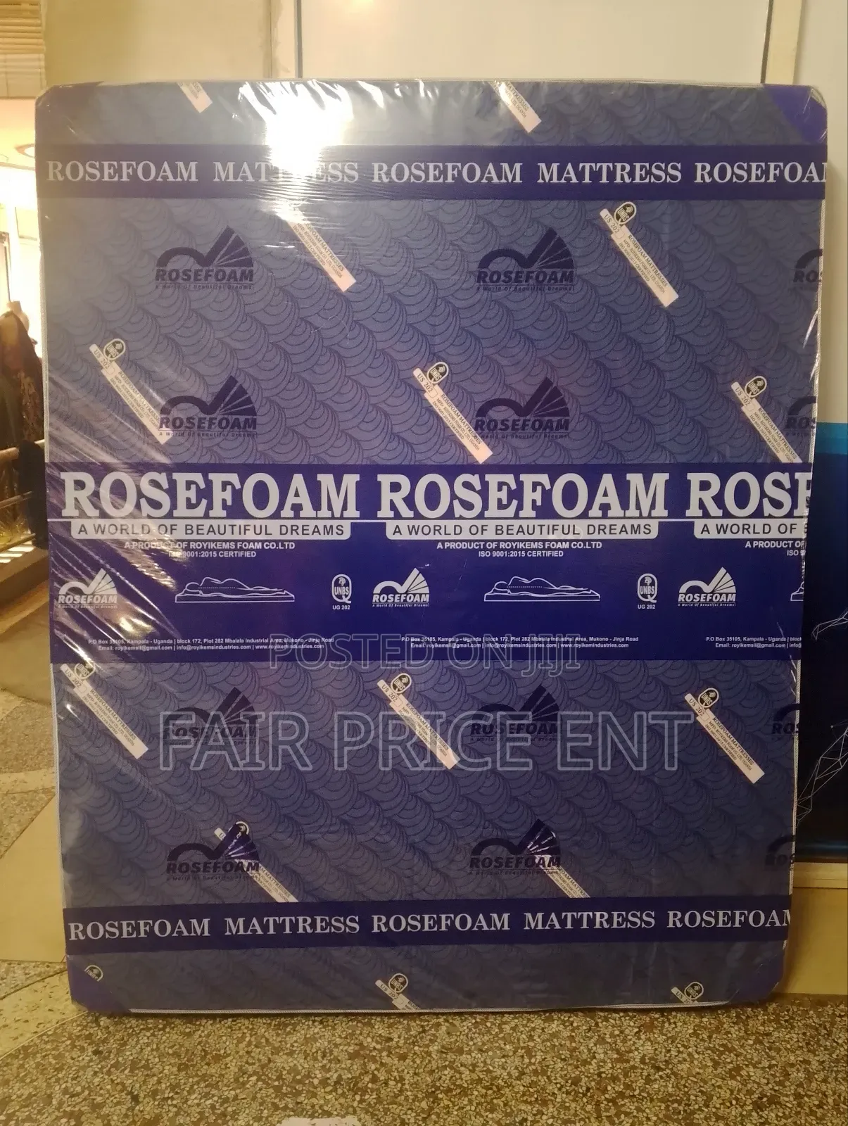 Rosefoam Mattress Super Density. 5*6*6inches.( Blue)