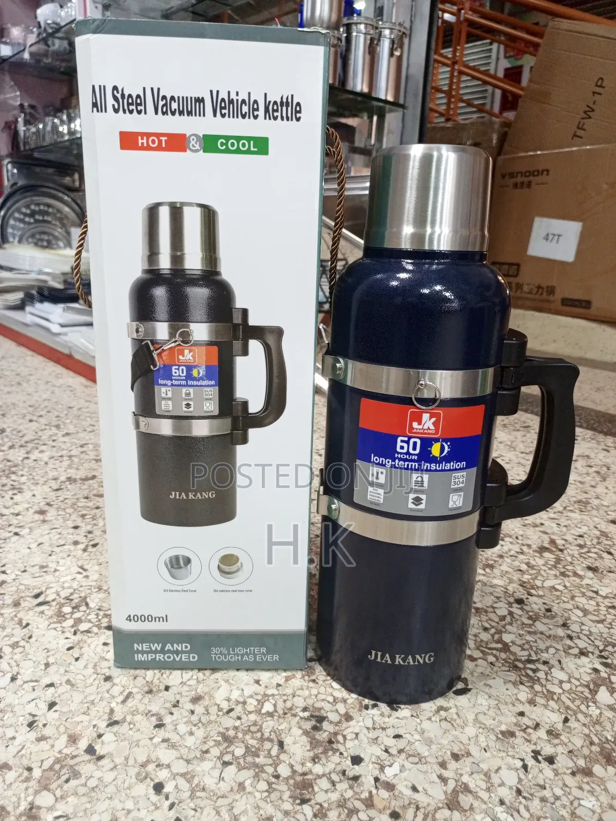Jia Kang All Steel Vacuum Vehicle Kettle 4000ml