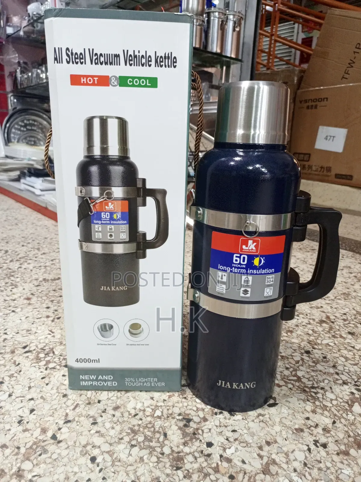 Jia Kang All Steel Vacuum Vehicle Kettle 4000ml