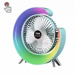 Rechargeable Small Fan With Night Light, Powerful Airflow