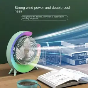 Rechargeable Small Fan With Night Light, Powerful Airflow