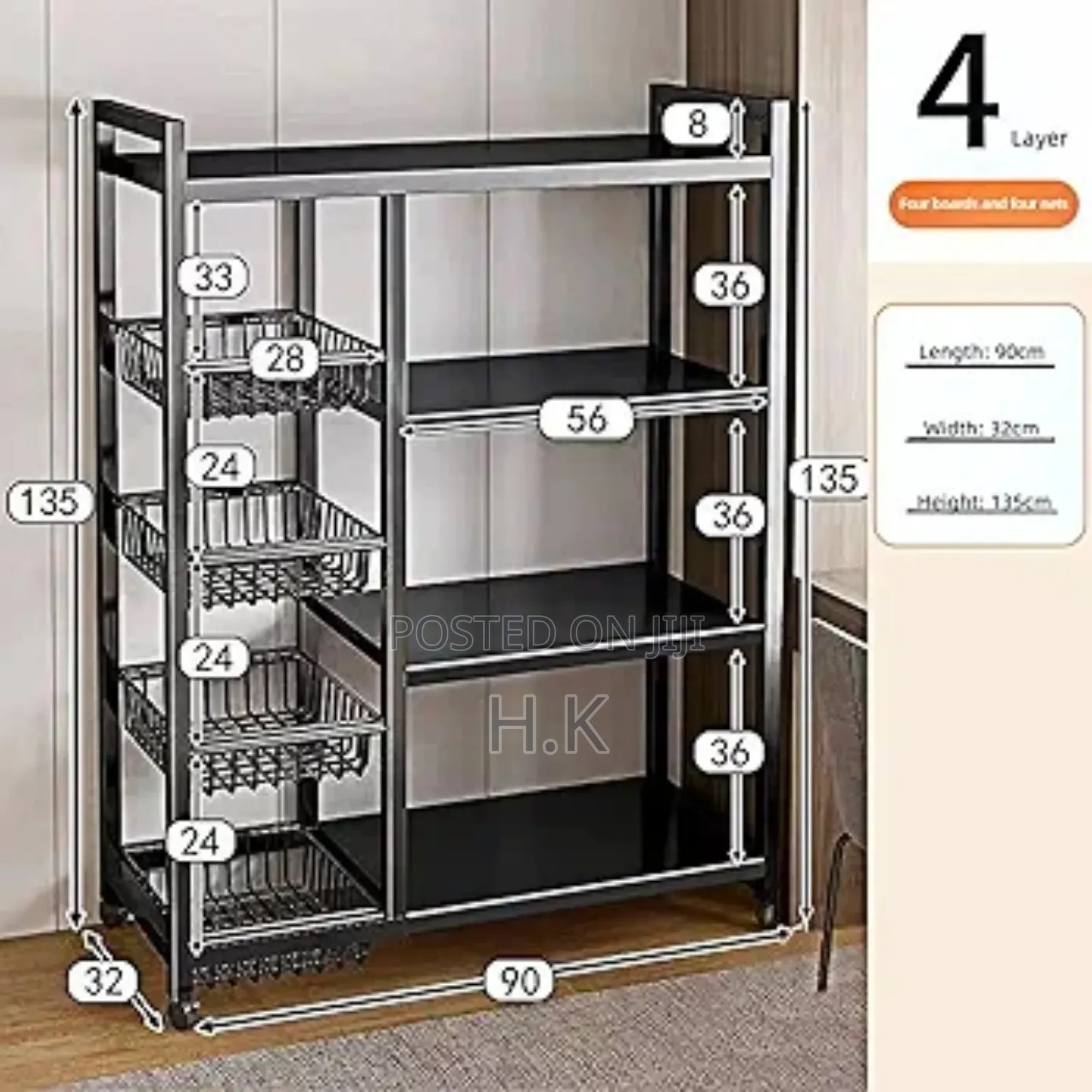 Heavy Duty Metal Rack Storage Shelving Unit 128×32.5×9