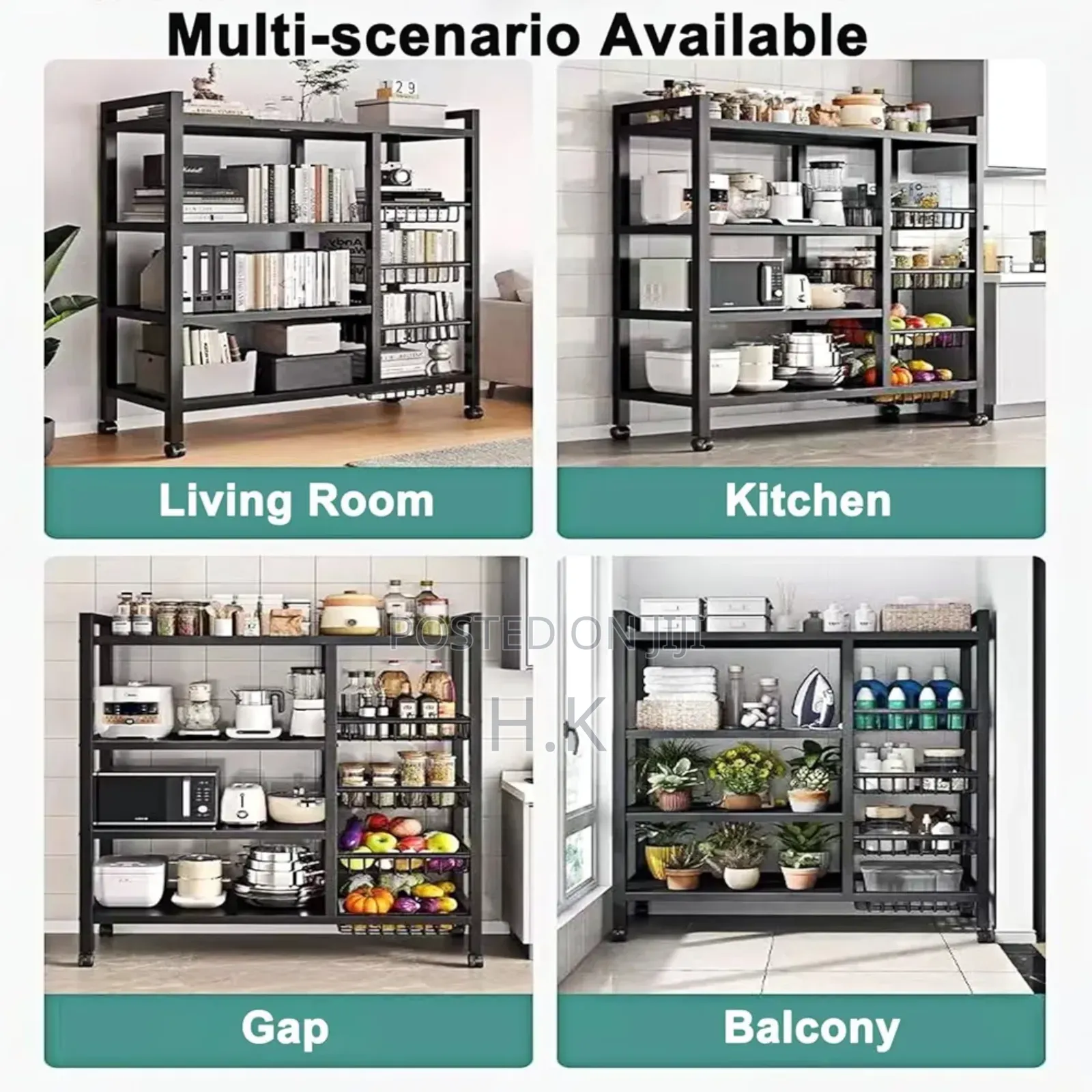 Heavy Duty Metal Rack Storage Shelving Unit 128×32.5×9