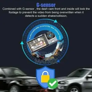 3 in 1 Lens Dash Cam for Car Front Rear With 32g Tf Card