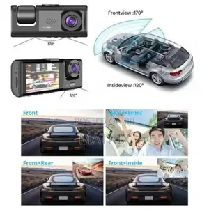 3 in 1 Lens Dash Cam for Car Front Rear With 32g Tf Card